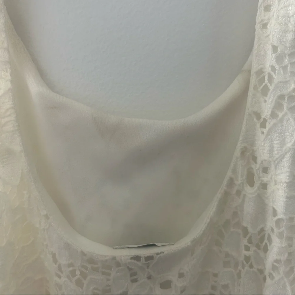 Dynamite Retro Medium Semi-Formal Lace White Dress - Picture 3 of 4